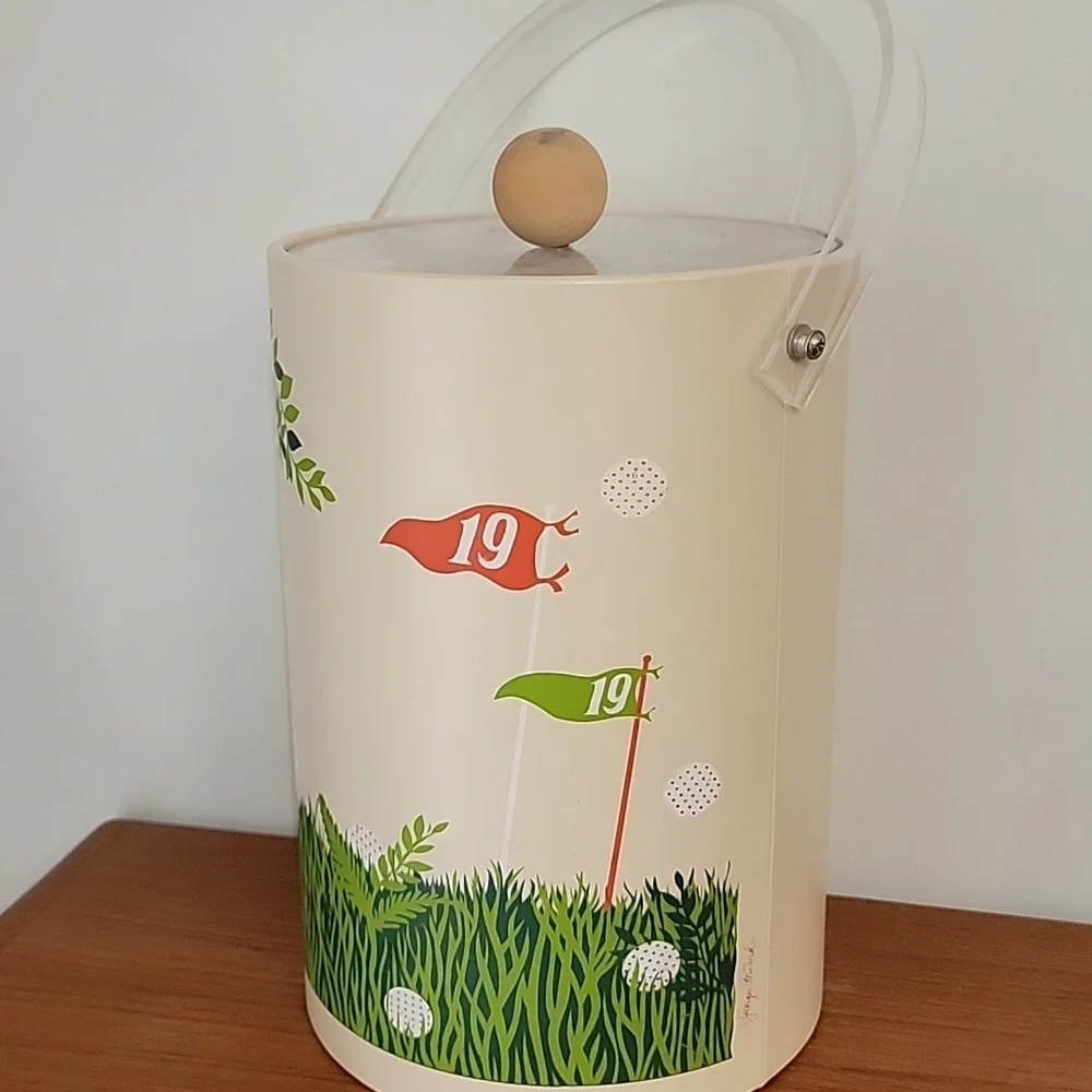 Vintage Georges Briard 19th Hole Vinyl Barware Ice Bucket